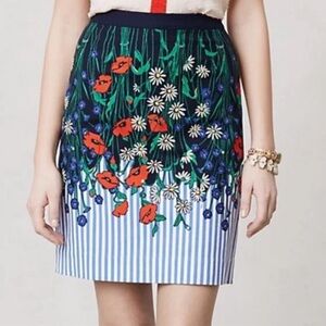Anthropologie Postmark Lush Vertical Garden Skirt